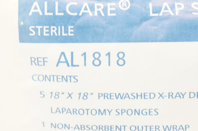 AllCare AL1818 Lap Sponges  18 inch  x 18 inch- Pack of 5